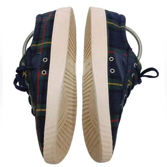 Tretorn Tartan Green Plaid Lace Up Sneakers Size 10 - Picture 5 of 11